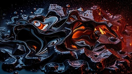 A mesmerizing material that is both flowing liquid and shimmering solid, contained within a force field.