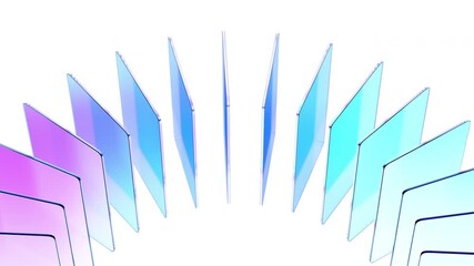 Abstract animation, blue and purple glass blocks, 4k looping video, 3d render - Powered by Adobe
