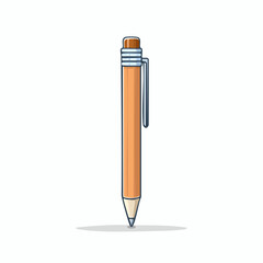 Cartoon Pencil Illustration with White Background