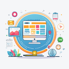 Modern Website Design and Development Illustration