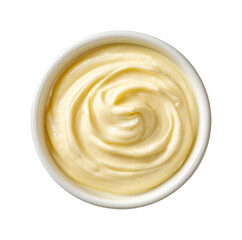Creamy mayonnaise preparation kitchen food top down PNG, isolated on transparent background