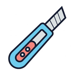 Vector illustration of realistic box cutter knife on white background.