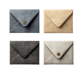 Stylish paper envelopes for business use home office gray PNG, isolated on transparent background