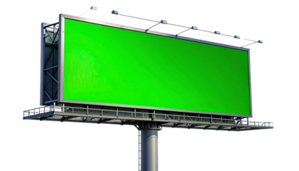 Green Screen Billboard Advertisement Mockup Isolated.