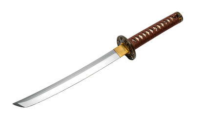 Japanese Katana Sword on White Background.