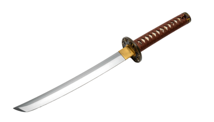 Japanese Katana Sword on White Background.