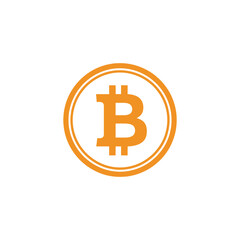 Obraz premium Digital currency symbol for Bitcoin, a decentralized cryptocurrency, in a circular design with a white background