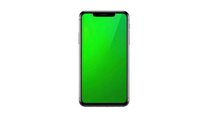 Smartphone with Green Screen Display for Chroma Keying.