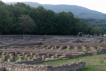 Panoramic view of the Roman archaeological site of Aquis Querquennis. Ourense, Galicia, Spain.