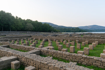 Panoramic view of the Roman archaeological site of Aquis Querquennis. Ourense, Galicia, Spain.