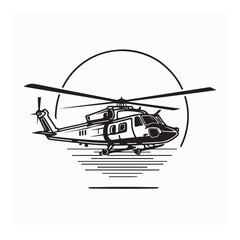 Helicopter Flying Vector  Images Isolated on white background