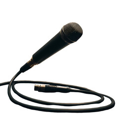 Studio Shot of a Microphone on Black Background