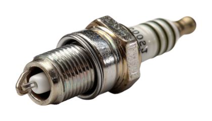 Inspecting spark plug performance in automotive mechanics PNG, isolated on transparent background