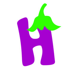 Letter with Eggplant Design