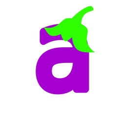 Letter with Eggplant Design