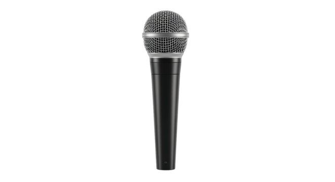 Isolated professional handheld microphone ideal for singing and voice recording use cases