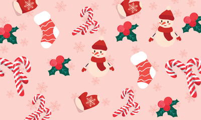 christmas seamless pattern with candy 