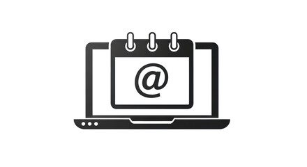 Isolated Laptop with Calendar Email Icon Reminder notification message symbol graphic