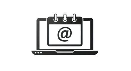 Isolated Laptop with Calendar Email Icon Reminder notification message symbol graphic