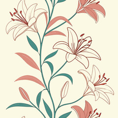 Modern Lily Flower Pattern