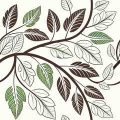 Simple Leaf Outlined Pattern