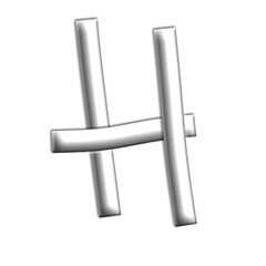 Silver Rune Letter Illustration on Black