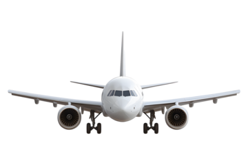 Modern white passenger airplane ready for takeoff, aviation travel concept, commercial flight, airline industry