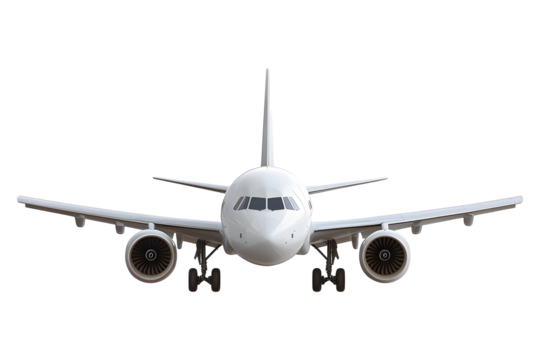 Modern white passenger airplane ready for takeoff, aviation travel concept, commercial flight, airline industry