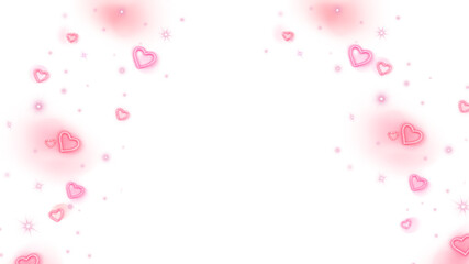 Pink Heart Border PNG Glow Frame Transparent Design