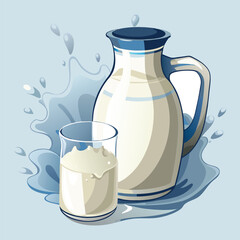 Milk vector. milk. Realistic glass of milk isolated on transparent background. Bottles of various plant milk. Natural whole milk.  Bottle and glass of tasty milk on light table. Healthy eating. 