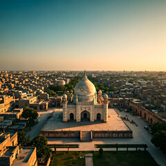 Obraz premium India Heritage Landmark Cityscape View From Above Golden Hour Scene