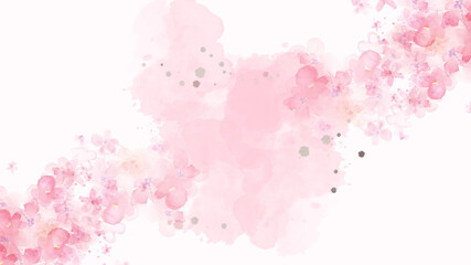 Pink abstract watercolor background with splashes and artistic texture design