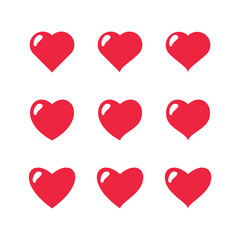 Set of simple flat love vector for decorative