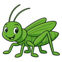 Fototapeta premium cartoon grasshopper insect illustration isolated