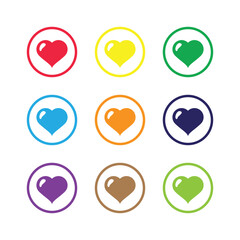 Set of simple flat love with circle vector for decorative