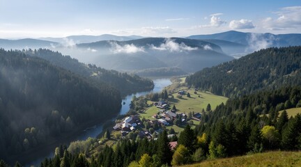 Obraz premium mountain landscape with lake and mountains