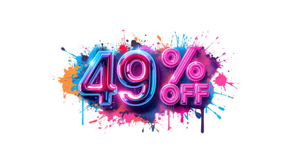 49% Off Sale Neon Splash Design