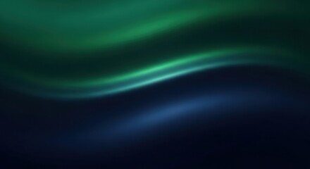 Abstract swirling green and blue aurora borealis light display