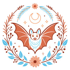 A vector illustration of an owl perched on a floral branch, its heart-shaped eyes full of love, perfect for a vintage spring invitation card