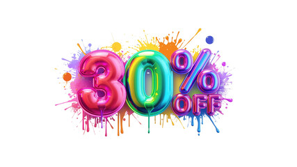 30% Off Sale Colorful Balloon Discount Banner