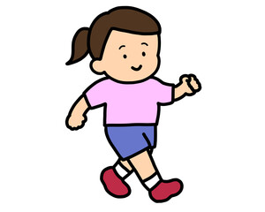笑顔で歩く女の子