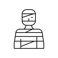 Mummy Ancient Egypt Line Icon: History and Tomb