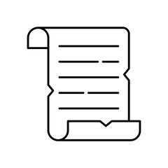 Papyrus Ancient Scroll Line Icon: History and Writing