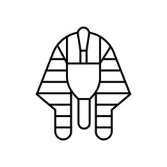 Pharaoh Ancient Egypt Ruler Line Icon: History and Royalty