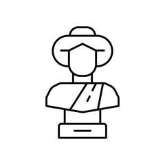 Museum Building Line Icon: Art and History