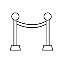 Barrier Rope Stanchion Line Icon: Security and Crowd Control