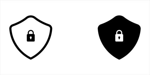 protective icon set, shield icon on a white background