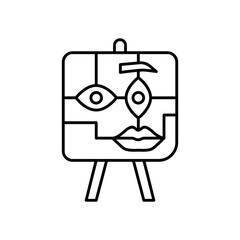 Abstract Art Painting Line Icon: Creativity and Imagination