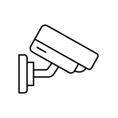 CCTV Security Camera Line Icon: Surveillance and Protection