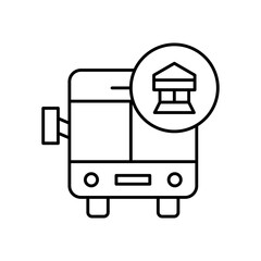 Bus Public Transportation Line Icon: Travel and City